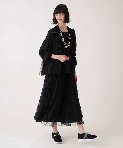 HIROKO BIS / ヒロコビス ロング・マキシ丈スカート | ランダムストライプチュールスカート /洗える | 詳細11