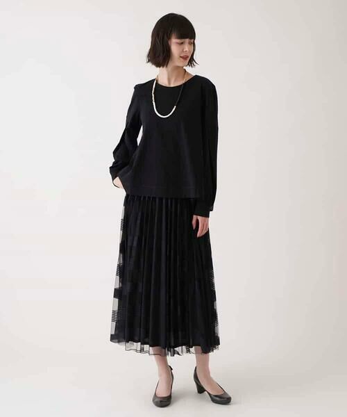 HIROKO BIS / ヒロコビス ロング・マキシ丈スカート | ランダムストライプチュールスカート /洗える | 詳細7