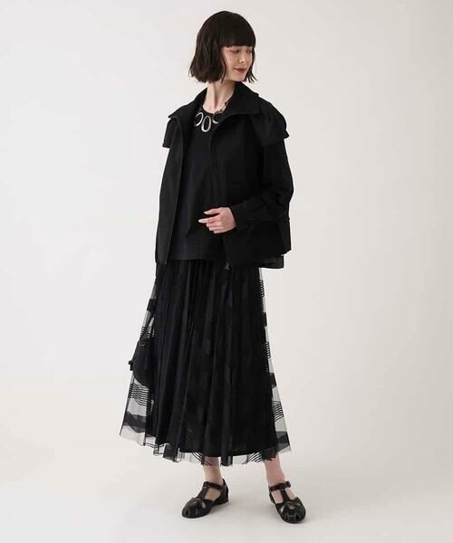 HIROKO BIS / ヒロコビス ロング・マキシ丈スカート | ランダムストライプチュールスカート /洗える | 詳細9