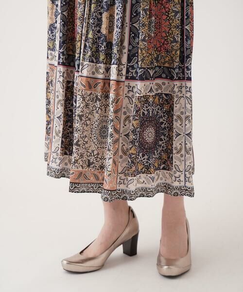 HIROKO BIS / ヒロコビス ロング・マキシ丈スカート | ヴィンテージ風総柄フレアスカート /洗濯機で洗える | 詳細5