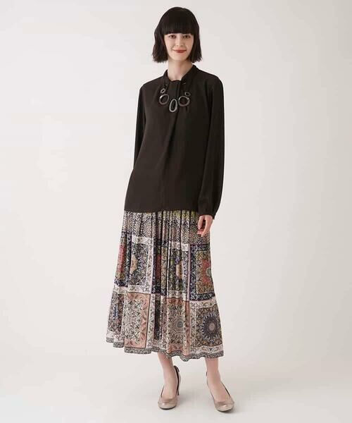 HIROKO BIS / ヒロコビス ロング・マキシ丈スカート | ヴィンテージ風総柄フレアスカート /洗濯機で洗える | 詳細8