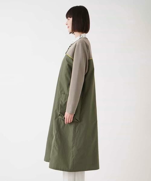 HIROKO BIS / ヒロコビス ロング・マキシ丈ワンピース | ジョイント配色ジップアップワンピース /洗える | 詳細1