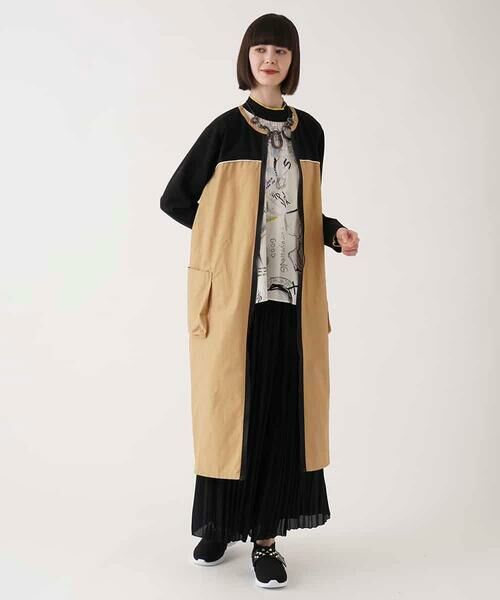 HIROKO BIS / ヒロコビス ロング・マキシ丈ワンピース | ジョイント配色ジップアップワンピース /洗える | 詳細11