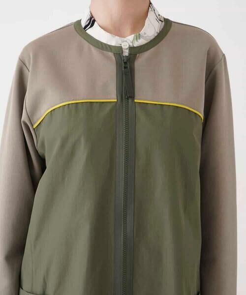 HIROKO BIS / ヒロコビス ロング・マキシ丈ワンピース | ジョイント配色ジップアップワンピース /洗える | 詳細3