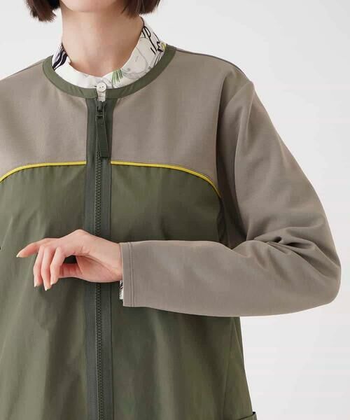 HIROKO BIS / ヒロコビス ロング・マキシ丈ワンピース | ジョイント配色ジップアップワンピース /洗える | 詳細4