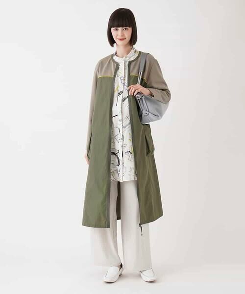 HIROKO BIS / ヒロコビス ロング・マキシ丈ワンピース | ジョイント配色ジップアップワンピース /洗える | 詳細9