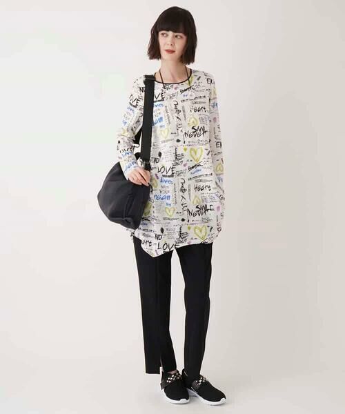 HIROKO BIS / ヒロコビス チュニック | ロゴハートプリントチュニックカットソー /洗える | 詳細2