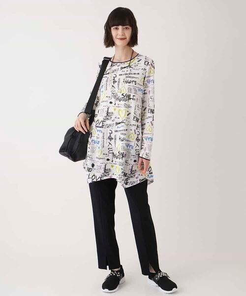 HIROKO BIS / ヒロコビス チュニック | ロゴハートプリントチュニックカットソー /洗える | 詳細3