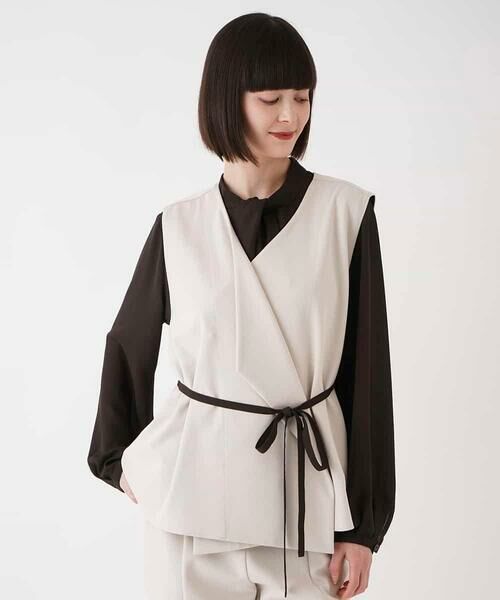 HIROKO BIS / ヒロコビス ベスト | フロントドレープジャージージレ /洗濯機で洗える | 詳細6