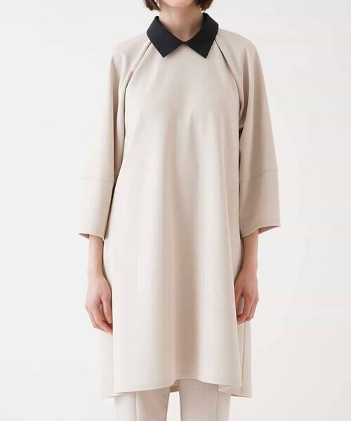 HIROKO BIS / ヒロコビス チュニック | 襟付きジャージーチュニックブラウス /洗濯機で洗える | 詳細3