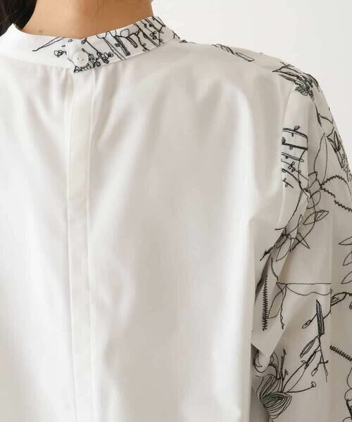 HIROKO BIS / ヒロコビス シャツ・ブラウス | 線描き刺繍デザインブラウス /洗える | 詳細4