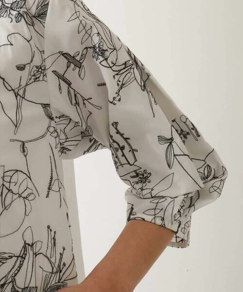 HIROKO BIS / ヒロコビス シャツ・ブラウス | 線描き刺繍デザインブラウス /洗える | 詳細5
