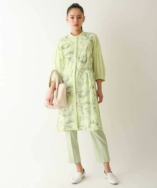 HIROKO BIS / ヒロコビス チュニック | 線描き刺繍ロング丈ブラウス /洗える | 詳細11