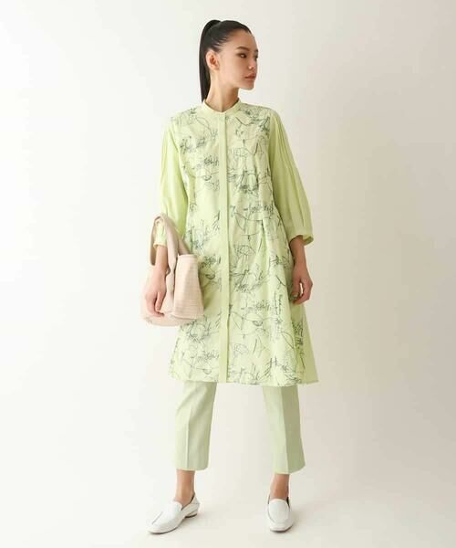 HIROKO BIS / ヒロコビス チュニック | 線描き刺繍ロング丈ブラウス /洗える | 詳細12