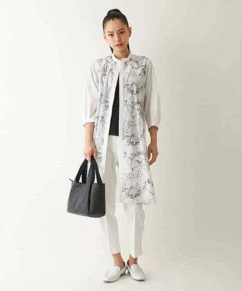 HIROKO BIS / ヒロコビス チュニック | 線描き刺繍ロング丈ブラウス /洗える | 詳細13