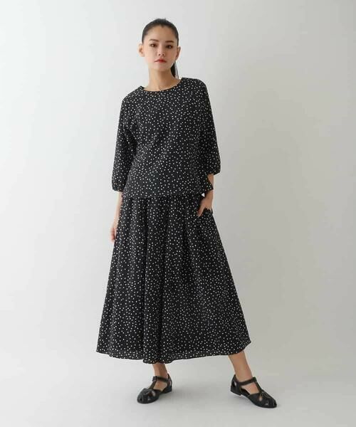 HIROKO BIS / ヒロコビス シャツ・ブラウス | シアーチェックドットプリントブラウス /洗える | 詳細12