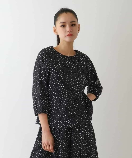 HIROKO BIS / ヒロコビス シャツ・ブラウス | シアーチェックドットプリントブラウス /洗える | 詳細2