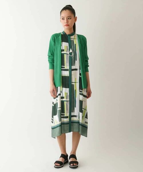 HIROKO BIS / ヒロコビス ロング・マキシ丈ワンピース | グラフィカルプリントデザインワンピース /洗濯機で洗える | 詳細10