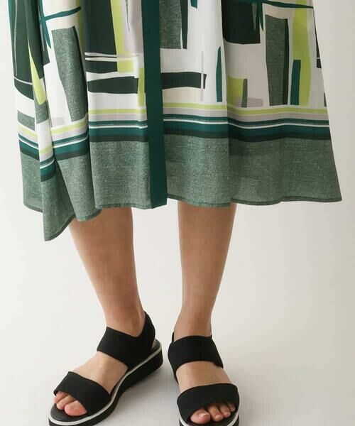 HIROKO BIS / ヒロコビス ロング・マキシ丈ワンピース | グラフィカルプリントデザインワンピース /洗濯機で洗える | 詳細7