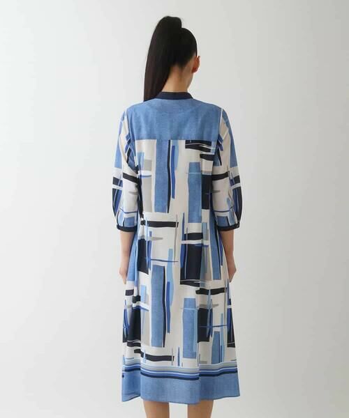 HIROKO BIS / ヒロコビス ロング・マキシ丈ワンピース | グラフィカルプリントデザインワンピース /洗濯機で洗える | 詳細17