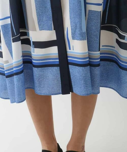 HIROKO BIS / ヒロコビス ロング・マキシ丈ワンピース | グラフィカルプリントデザインワンピース /洗濯機で洗える | 詳細22