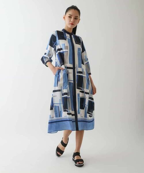 HIROKO BIS / ヒロコビス ロング・マキシ丈ワンピース | グラフィカルプリントデザインワンピース /洗濯機で洗える | 詳細24