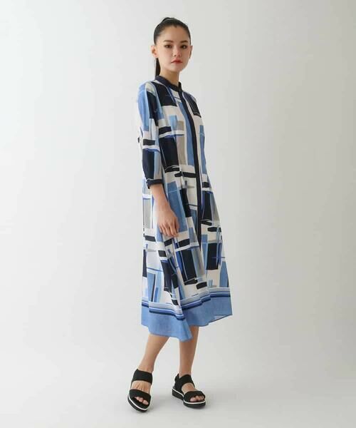 HIROKO BIS / ヒロコビス ロング・マキシ丈ワンピース | グラフィカルプリントデザインワンピース /洗濯機で洗える | 詳細25