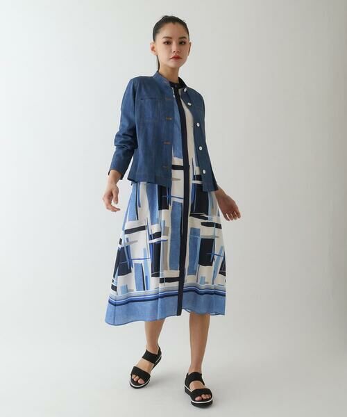 HIROKO BIS / ヒロコビス ロング・マキシ丈ワンピース | グラフィカルプリントデザインワンピース /洗濯機で洗える | 詳細27