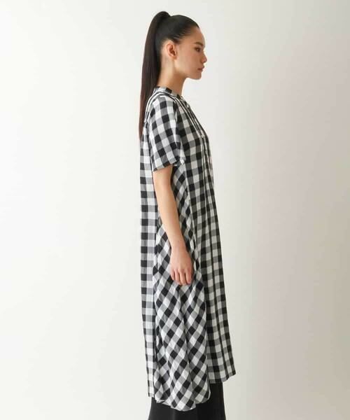 HIROKO BIS / ヒロコビス ロング・マキシ丈ワンピース | ギンガムサッカーデザインワンピース /洗える | 詳細1