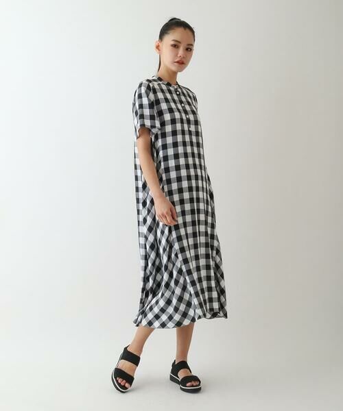 HIROKO BIS / ヒロコビス ロング・マキシ丈ワンピース | ギンガムサッカーデザインワンピース /洗える | 詳細13