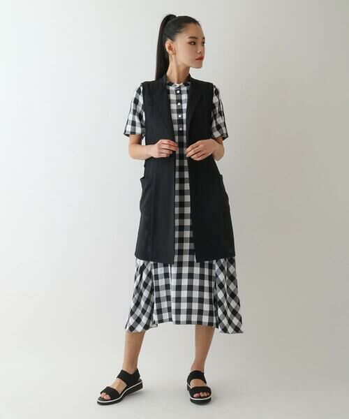 HIROKO BIS / ヒロコビス ロング・マキシ丈ワンピース | ギンガムサッカーデザインワンピース /洗える | 詳細15