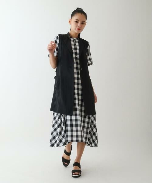 HIROKO BIS / ヒロコビス ロング・マキシ丈ワンピース | ギンガムサッカーデザインワンピース /洗える | 詳細16