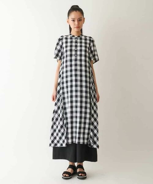 HIROKO BIS / ヒロコビス ロング・マキシ丈ワンピース | ギンガムサッカーデザインワンピース /洗える | 詳細8
