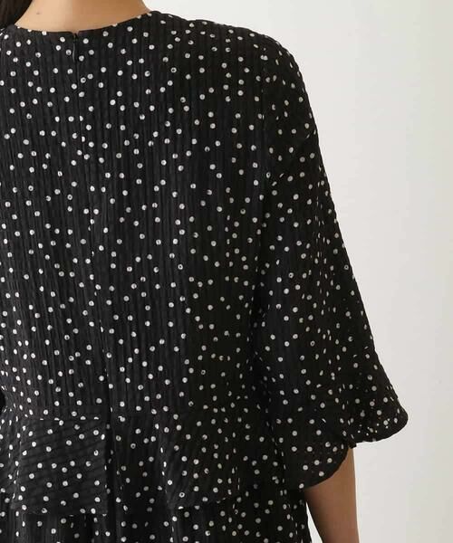 HIROKO BIS / ヒロコビス ロング・マキシ丈ワンピース | シアーチェックドットプリントワンピース /洗える | 詳細4