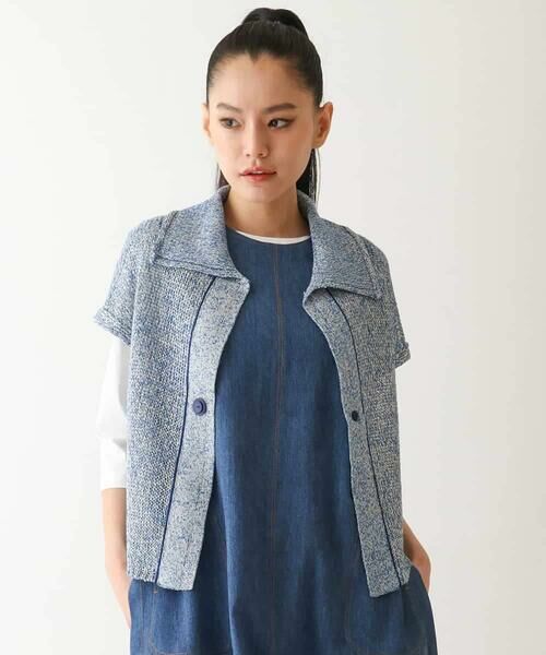 HIROKO BIS / ヒロコビス ベスト | カラーミックスニットジレ | 詳細11