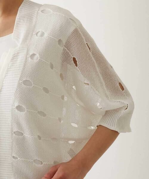 HIROKO BIS / ヒロコビス ニット・セーター | ドットメッシュニットカーディガン /洗える | 詳細5