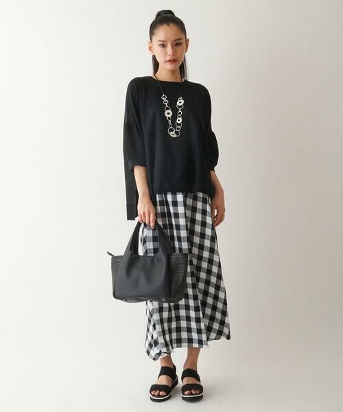 HIROKO BIS / ヒロコビス ロング・マキシ丈スカート | アシンメトリーヘムギンガムスカート /洗える | 詳細11