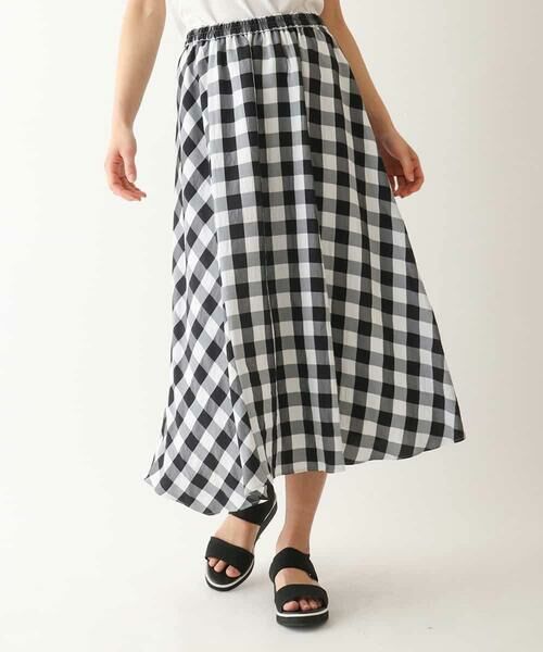 HIROKO BIS / ヒロコビス ロング・マキシ丈スカート | アシンメトリーヘムギンガムスカート /洗える | 詳細7