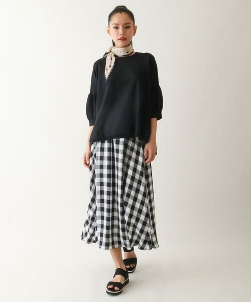 HIROKO BIS / ヒロコビス ロング・マキシ丈スカート | アシンメトリーヘムギンガムスカート /洗える | 詳細9