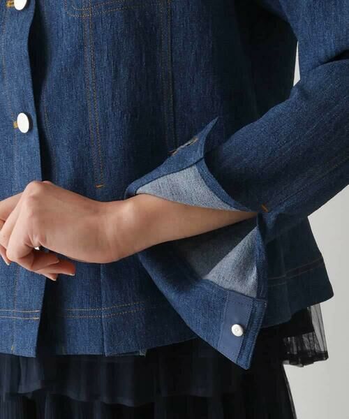 HIROKO BIS / ヒロコビス セットアップ | デニム風ステッチデザインジャケット /洗濯機で洗える | 詳細10