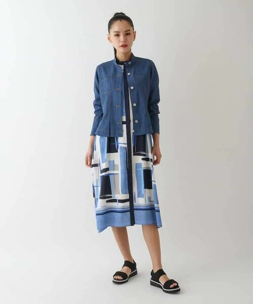 HIROKO BIS / ヒロコビス セットアップ | デニム風ステッチデザインジャケット /洗濯機で洗える | 詳細13