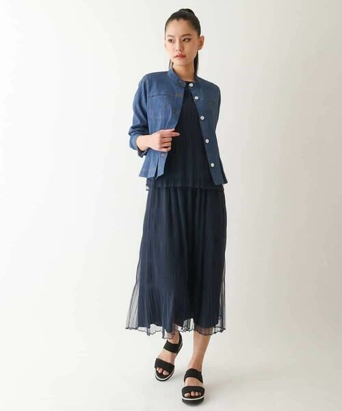 HIROKO BIS / ヒロコビス セットアップ | デニム風ステッチデザインジャケット /洗濯機で洗える | 詳細16