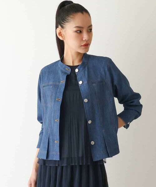 HIROKO BIS / ヒロコビス セットアップ | デニム風ステッチデザインジャケット /洗濯機で洗える | 詳細2