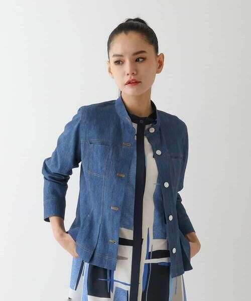 HIROKO BIS / ヒロコビス セットアップ | デニム風ステッチデザインジャケット /洗濯機で洗える | 詳細3
