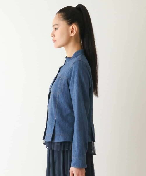 HIROKO BIS / ヒロコビス セットアップ | デニム風ステッチデザインジャケット /洗濯機で洗える | 詳細4