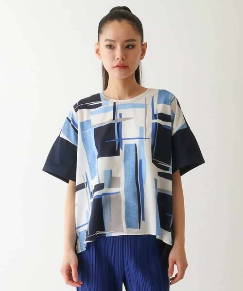 HIROKO BIS / ヒロコビス カットソー | ブロッキングプリントデザインプルオーバー /洗える | 詳細13
