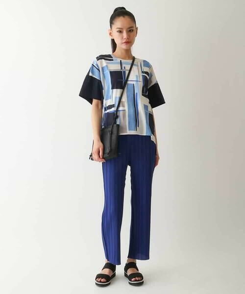 HIROKO BIS / ヒロコビス カットソー | ブロッキングプリントデザインプルオーバー /洗える | 詳細14