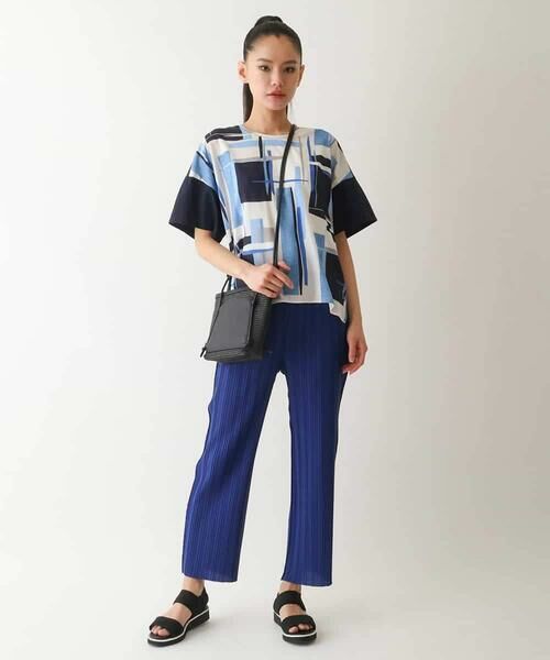 HIROKO BIS / ヒロコビス カットソー | ブロッキングプリントデザインプルオーバー /洗える | 詳細15