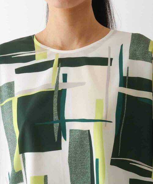 HIROKO BIS / ヒロコビス カットソー | ブロッキングプリントデザインプルオーバー /洗える | 詳細4