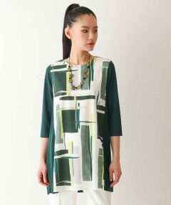 HIROKO BIS / ヒロコビス チュニック | ブロッキングモチーフデザインチュニック /洗濯機で洗える